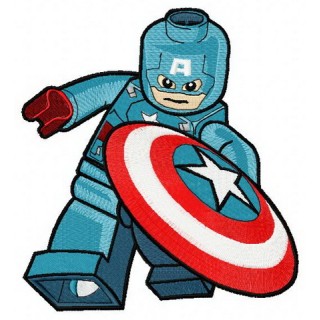 Lego Captain America embroidery design - Embroidery Design