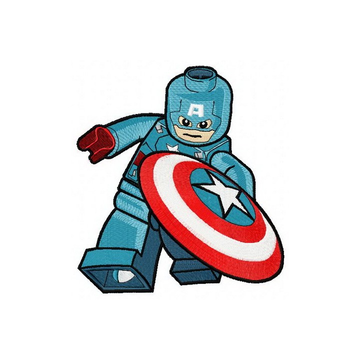 Lego Captain America embroidery design - Embroidery Design