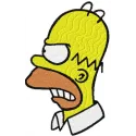 Homer Simpson 5 embroidery design featuring the iconic character in a playful stitch pattern on fabric.