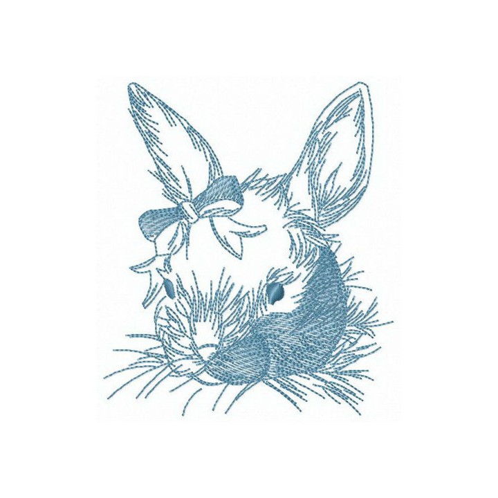 Fluffy rabbit embroidery design - Embroidery Design