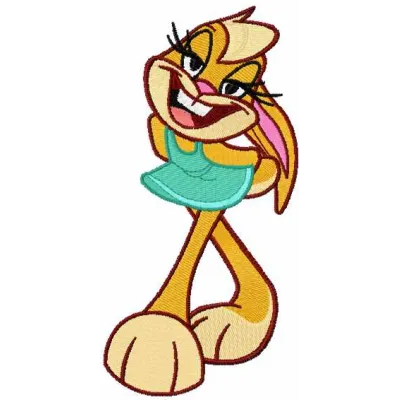 Preview of Lola Bunny 4 embroidery design featuring a playful Looney Tunes character, ideal for t-shirts and tote bags.