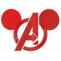 Avengers Mickey logo embroidery design showcasing a playful blend of superhero and classic Disney motifs.
