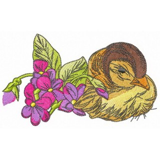 Sleepy duckling embroidery design - Embroidery Design