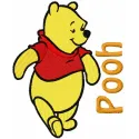 Preview of Pooh walking 4 embroidery design featuring Pooh and friends, ideal for stitching on apparel or gifts.