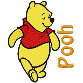 Pooh walking 4 embroidery design - Embroidery Design