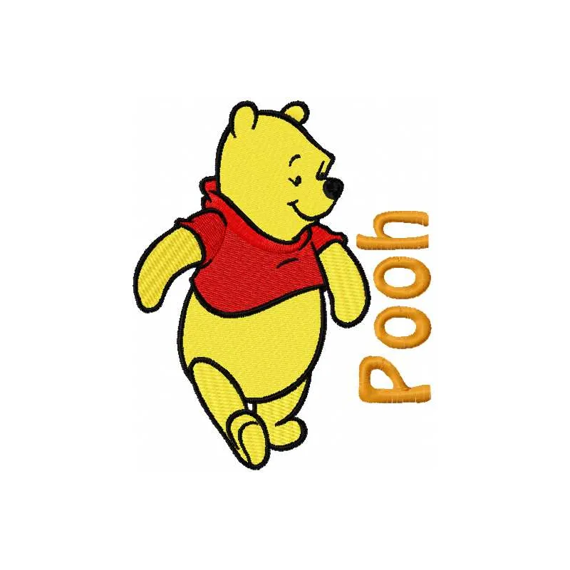 Preview of Pooh walking 4 embroidery design featuring Pooh and friends, ideal for stitching on apparel or gifts.