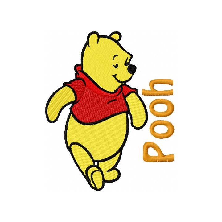Pooh walking 4 embroidery design - Embroidery Design