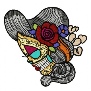 Wild rose girl 3 embroidery design - Embroidery Design