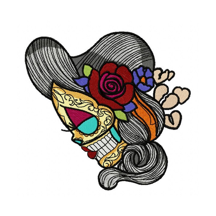 Wild rose girl 3 embroidery design - Embroidery Design