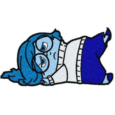 Preview of the Upset Sadness embroidery design from the Inside Out collection featuring a stitched motif.