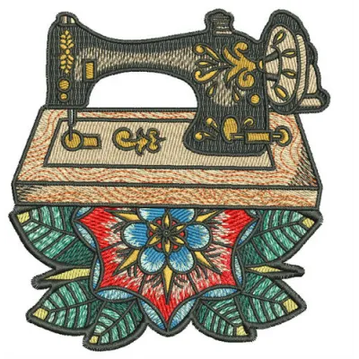 Preview of the Old Sewing Machine 3 embroidery design, showcasing intricate stitching patterns for crafting projects.
