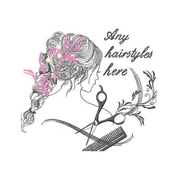Any hairstyles here embroidery design - Embroidery Design