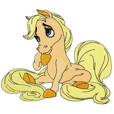 Blondie embroidery design featuring a charming palace pet motif, perfect for embellishing various fabrics.