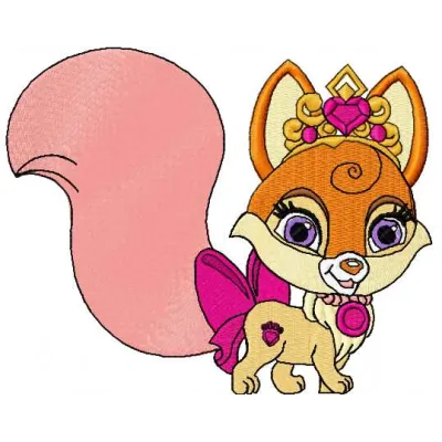 Nuzzles embroidery design featuring adorable palace pets, perfect for stitching on t-shirts and tote bags.