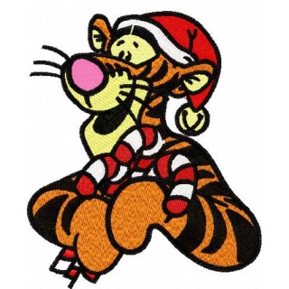 Christmas Tigger with wand embroidery design - Embroidery Design