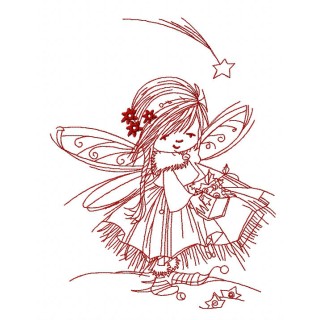 Fairy collecting stars 2 embroidery design - Embroidery Design