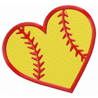 Baseball heart embroidery design - Embroidery Design