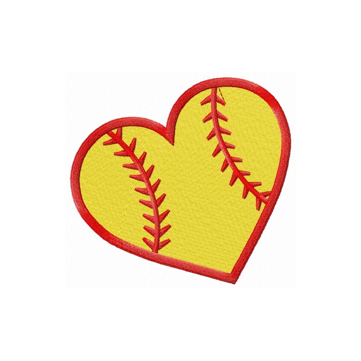Baseball heart embroidery design - Embroidery Design