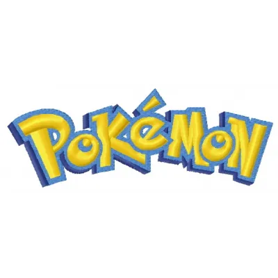 Embroidery design featuring the Pokemon Go logo, showcasing vibrant colors and intricate stitching patterns.
