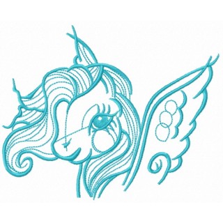 Little Pony head embroidery design - Embroidery Design