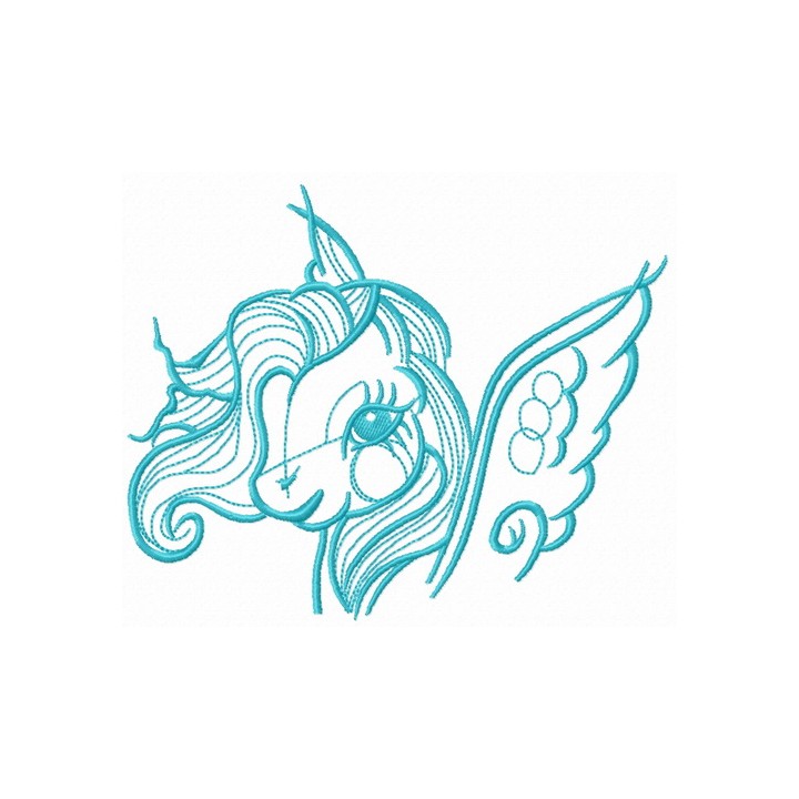 Little Pony head embroidery design - Embroidery Design