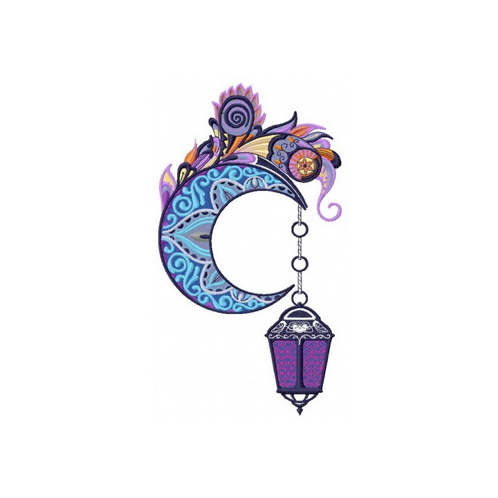 Mottled moon embroidery design - Embroidery Design