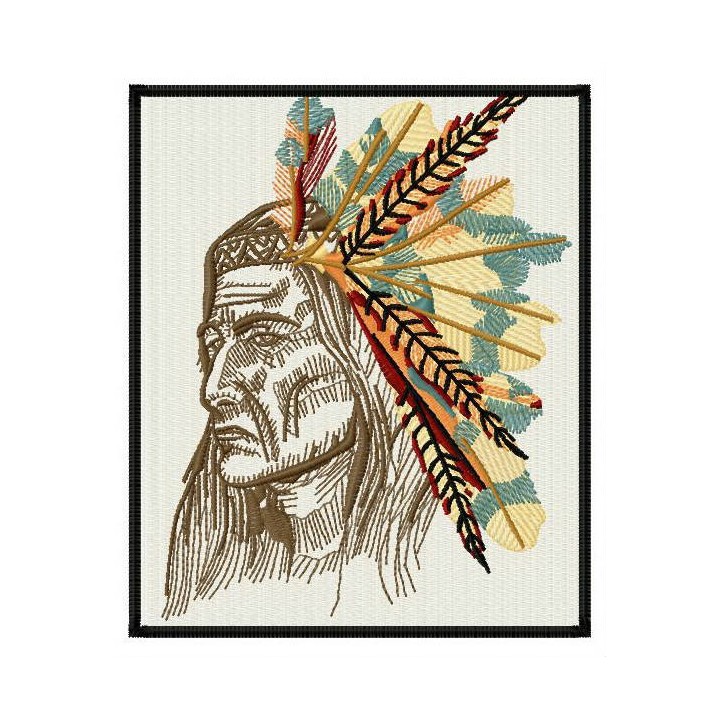 Indian chief embroidery design - Embroidery Design