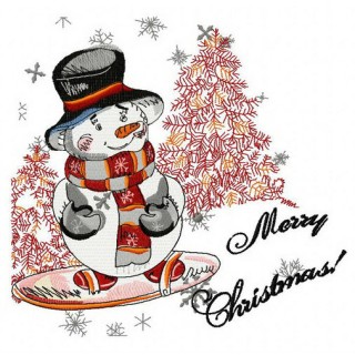 Snow snowboarder embroidery design - Embroidery Design