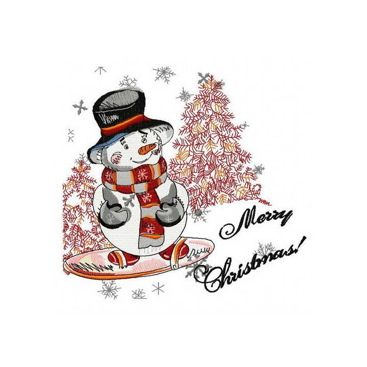 Snow snowboarder embroidery design - Embroidery Design