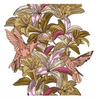 Humming-birds embroidery design - Embroidery Design