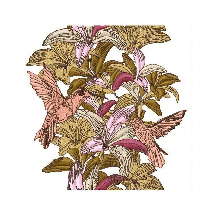 Humming-birds embroidery design - Embroidery Design