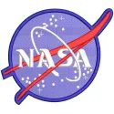 NASA logo embroidery design featuring intricate stitching patterns suitable for aviation-themed apparel and accessories.