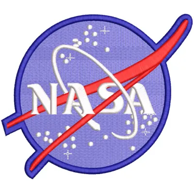 NASA logo embroidery design featuring intricate stitching patterns suitable for aviation-themed apparel and accessories.