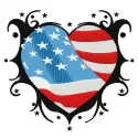 American heart 3 embroidery design preview showcasing a patriotic motif for Independence Day projects.