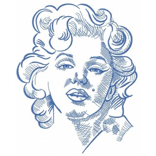 Marilyn Monroe sketch 2 embroidery design - Embroidery Design