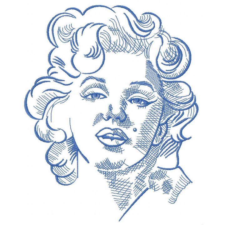 Marilyn Monroe sketch 2 embroidery design - Embroidery Design