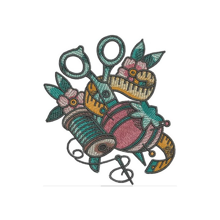 Sewing kit embroidery design - Embroidery Design