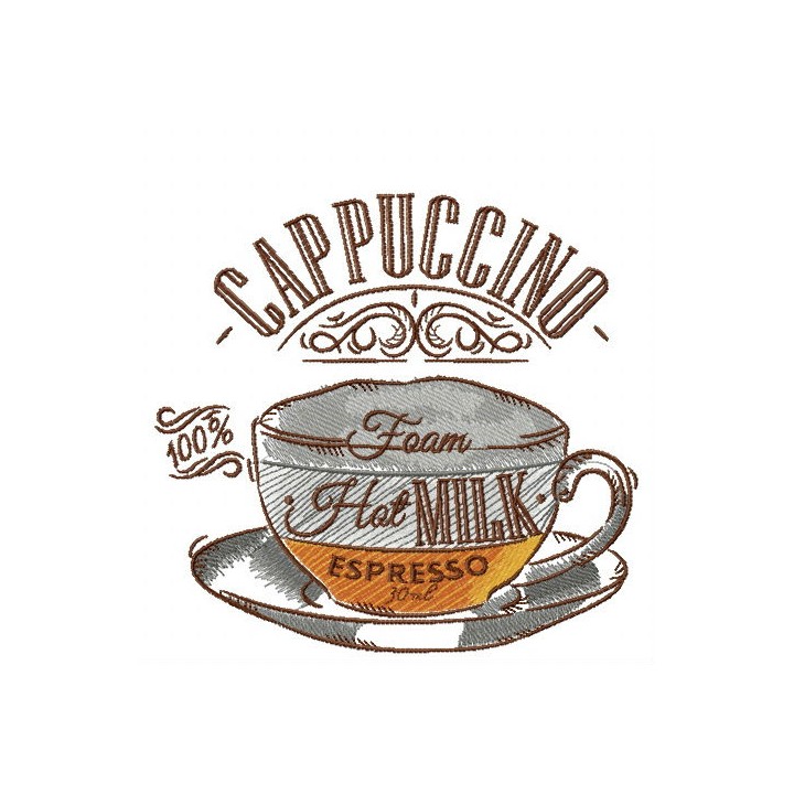 Secret of cappuccino embroidery design - Embroidery Design
