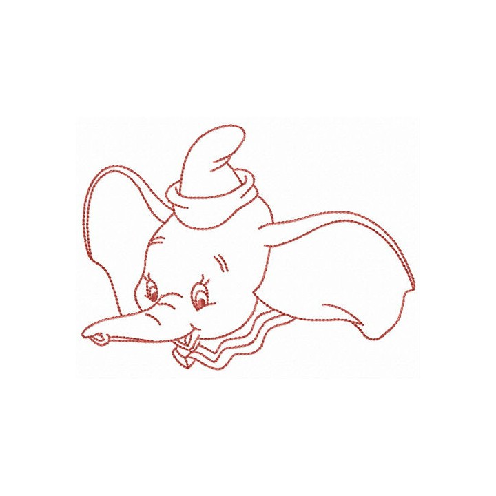 Dumbo elephant embroidery design - Embroidery Design