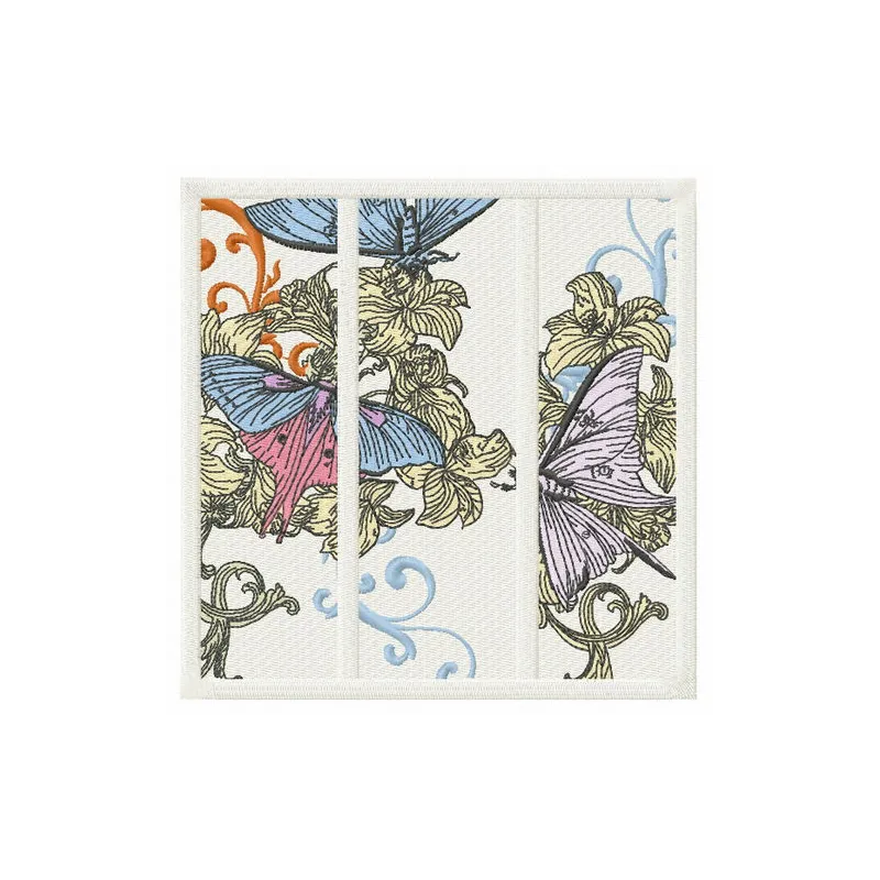 Preview of the Butterfly's World embroidery design featuring intricate butterfly motifs for creative stitching.