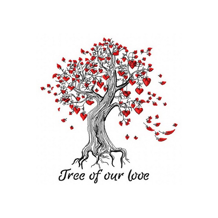 Tree of our love embroidery design - Embroidery Design