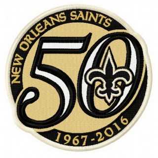 New Orleans Saints 50th anniversary embroidery design - Embroidery Design