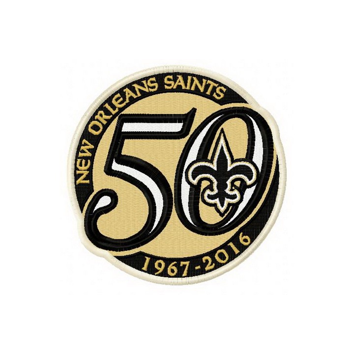 New Orleans Saints 50th anniversary embroidery design - Embroidery Design