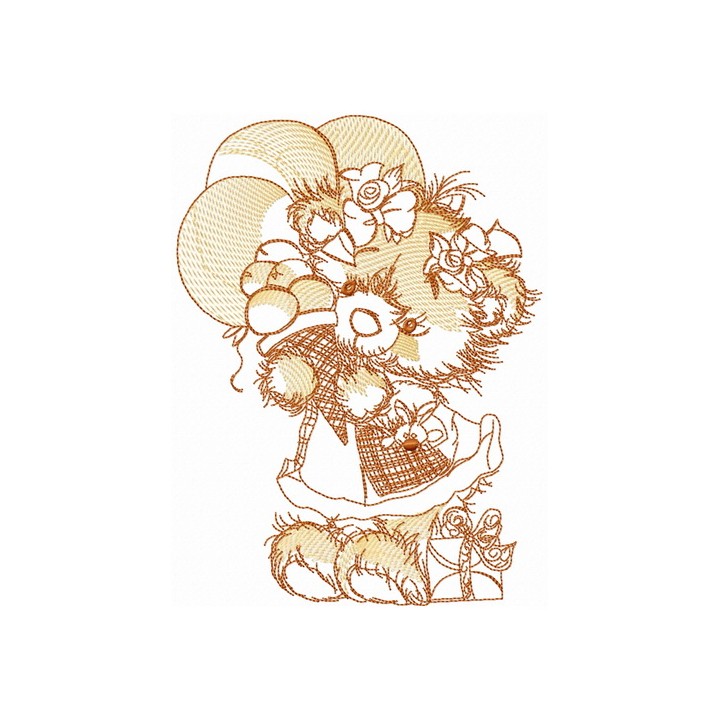 Happy Birthday, teddy bear! embroidery design - Embroidery Design