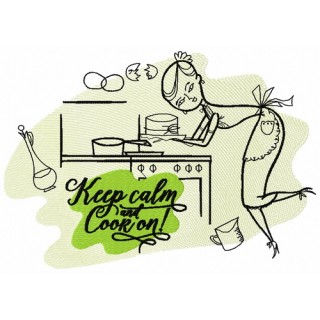 Keep calm and cook on embroidery design - Embroidery Design