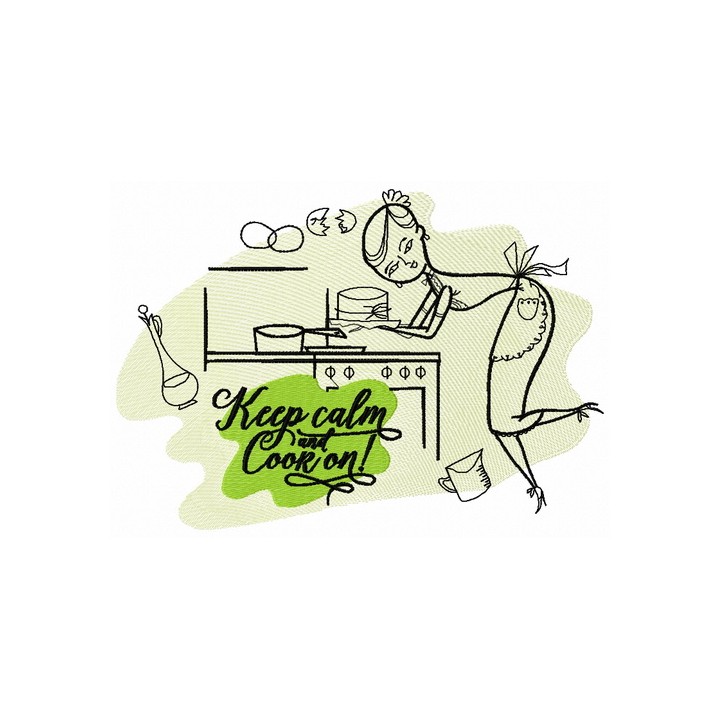 Keep calm and cook on embroidery design - Embroidery Design