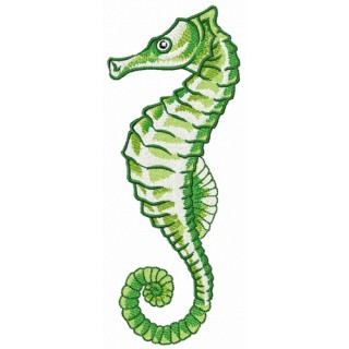 Green sea horse embroidery design - Embroidery Design
