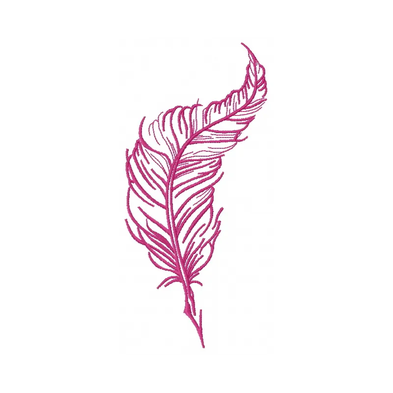 Feather 42 embroidery design showcasing intricate feather details, perfect for adding elegance to various projects.