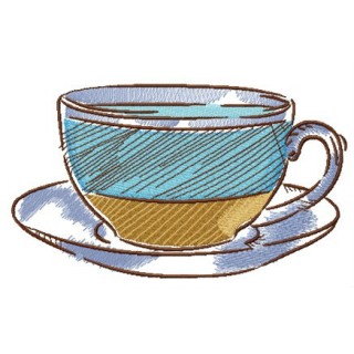 Striped cup embroidery design - Embroidery Design