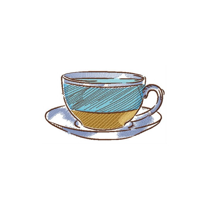 Striped cup embroidery design - Embroidery Design